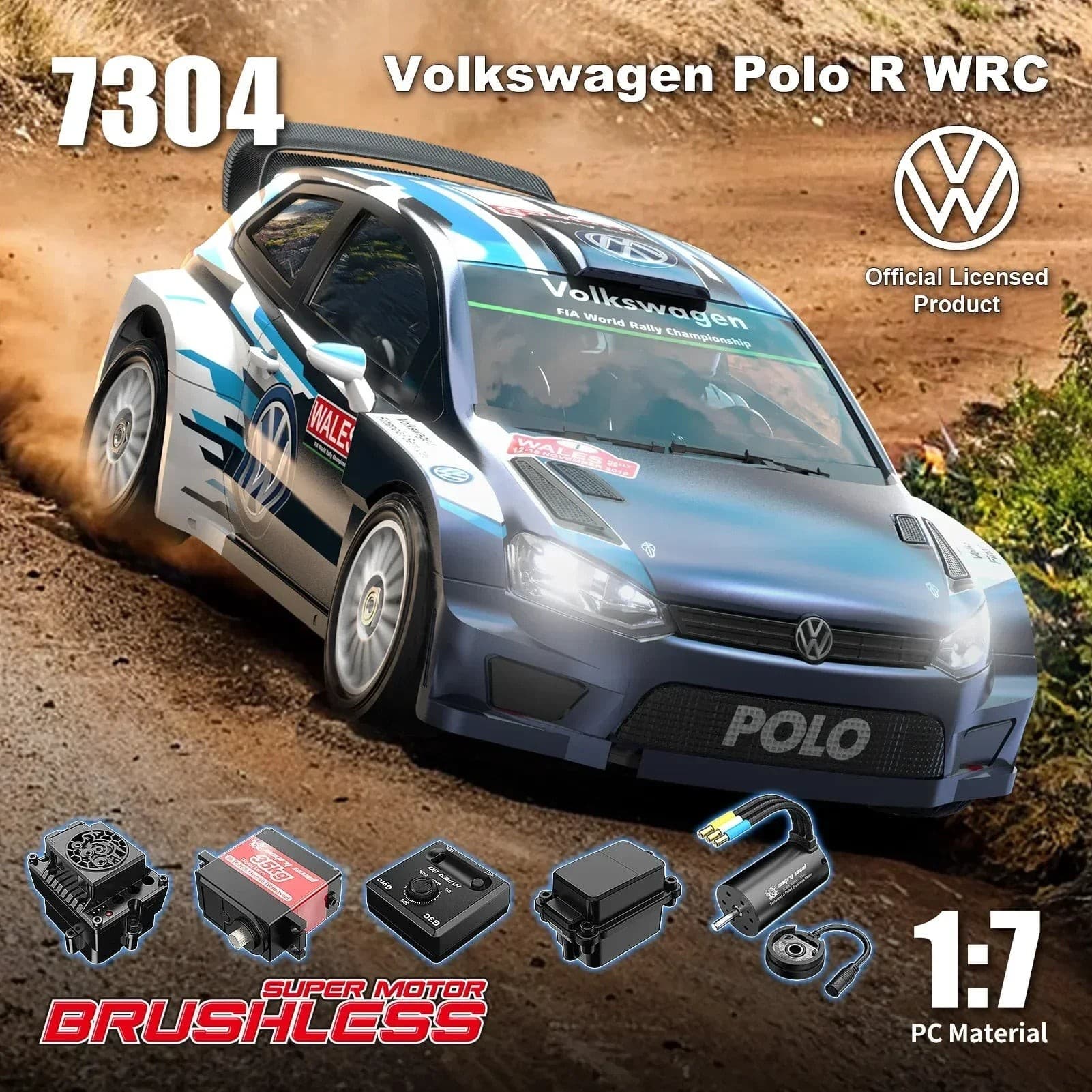 MJX Hyper Go 7304 VW Polo R WRC 1/7 Brushless 4WD Rally Car — view 3