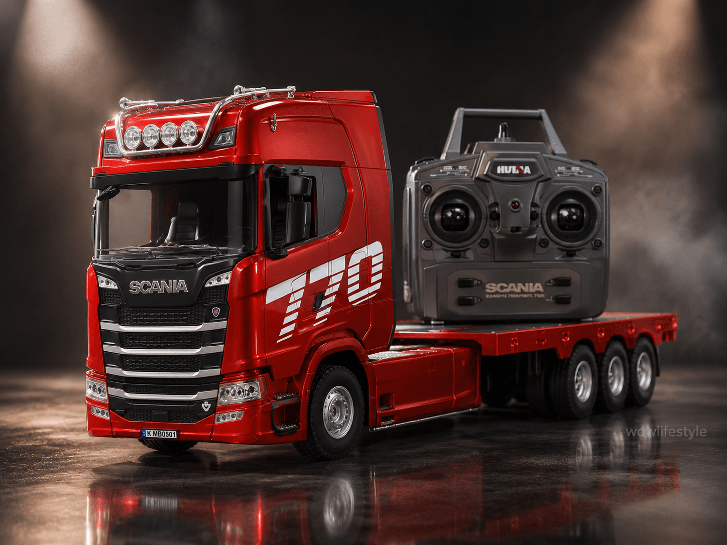 Huina 1501 Scania 770S 1:18 RC Tractor + Flatbed Trailer – 19CH, RTR — view 5