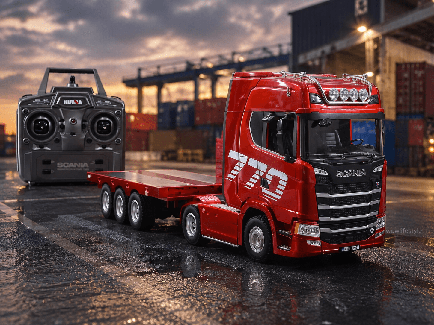 Huina 1501 Scania 770S 1:18 RC Tractor + Flatbed Trailer – 19CH, RTR — view 6