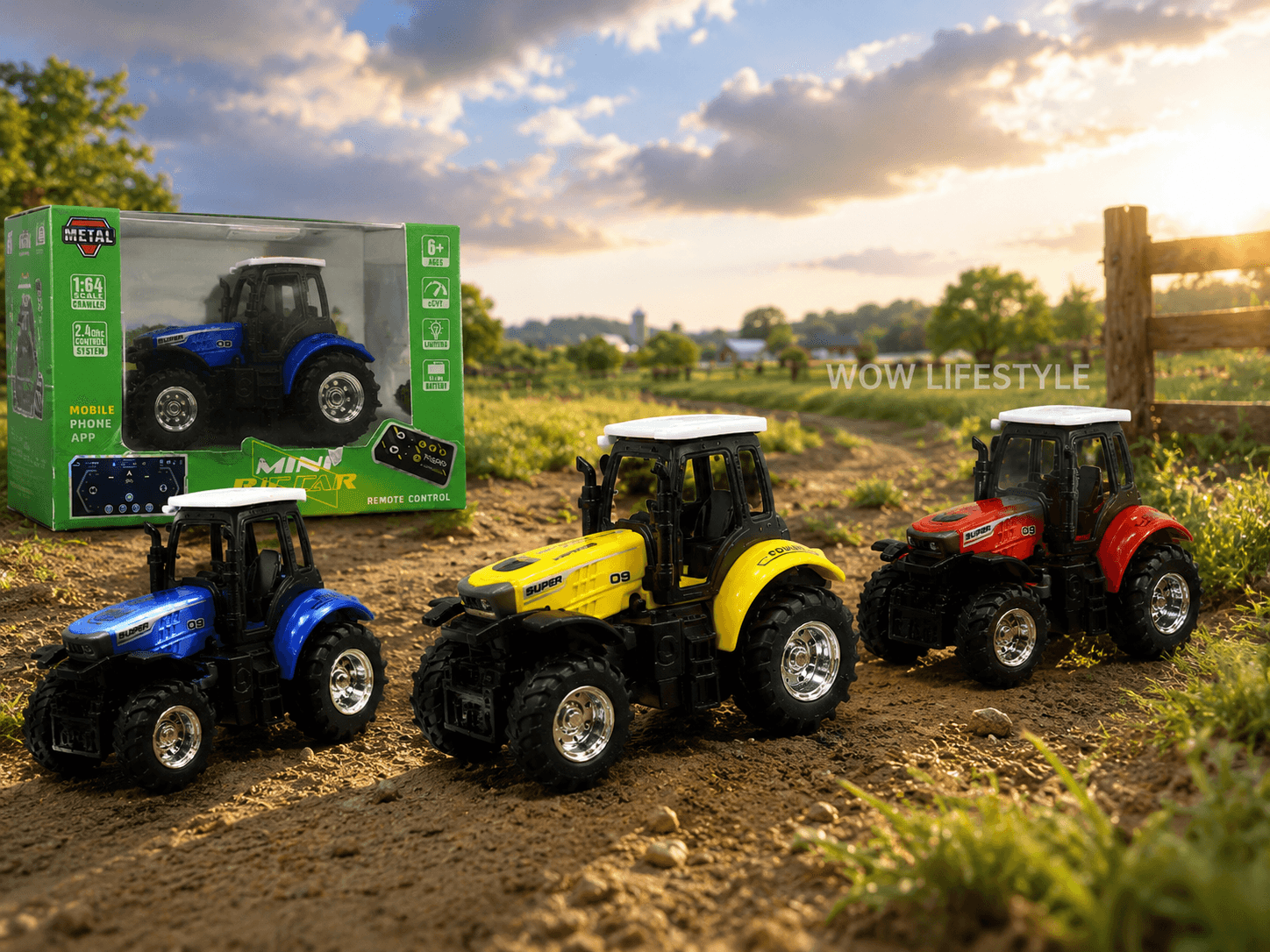 TRASPED Mini Racer RC Farm Tractor 1:24 — Multicolor — view 3
