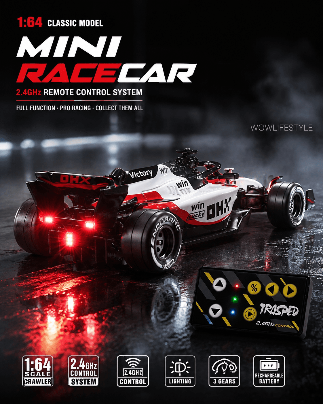 TRASPED 1:64 Die-Cast F1 Mini RC Racing Car — Multicolor — view 8