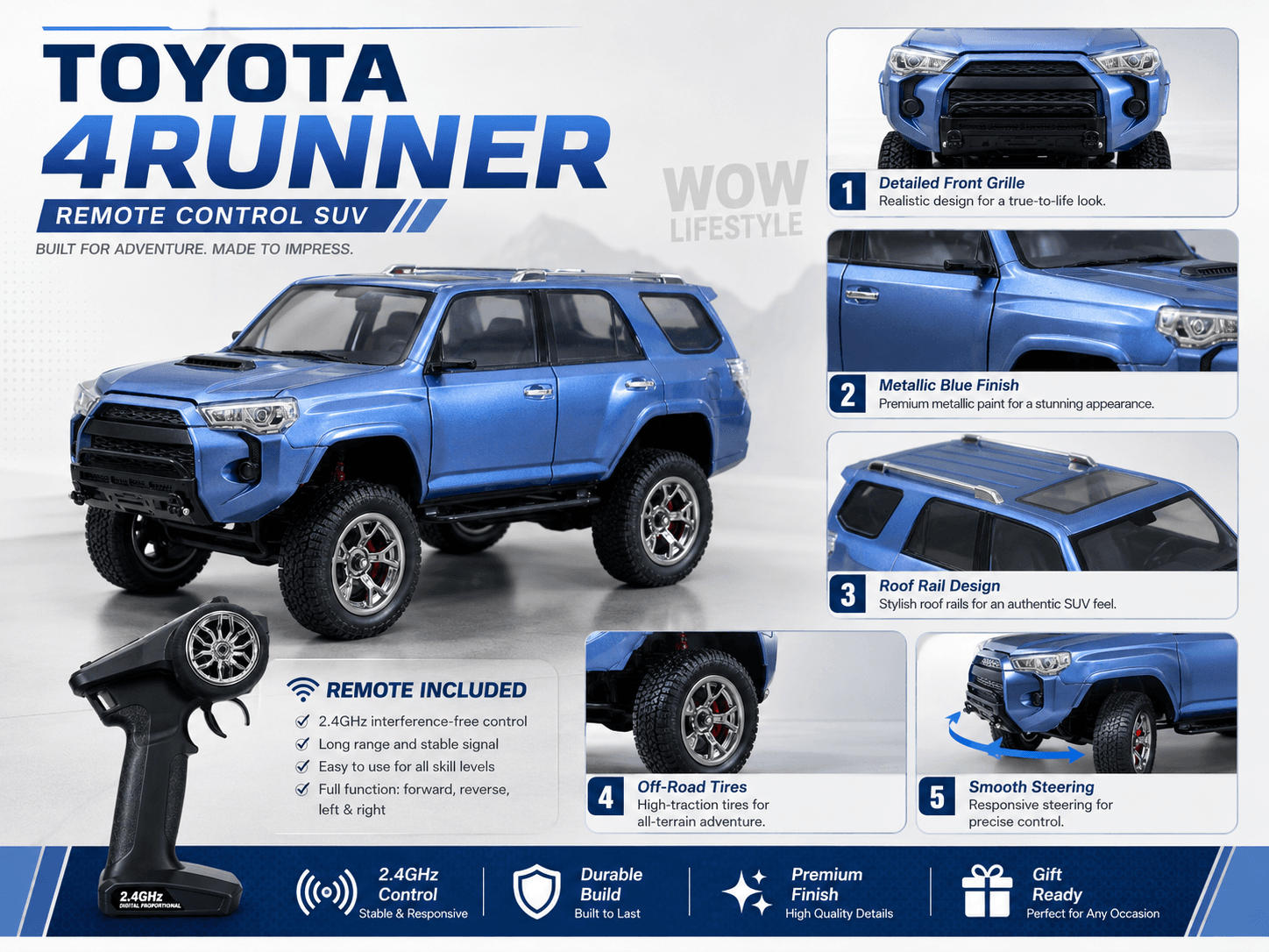 HGRC Toyota 4Runner 1:18 Metal Series RC Car — Officially Licensed — view 7