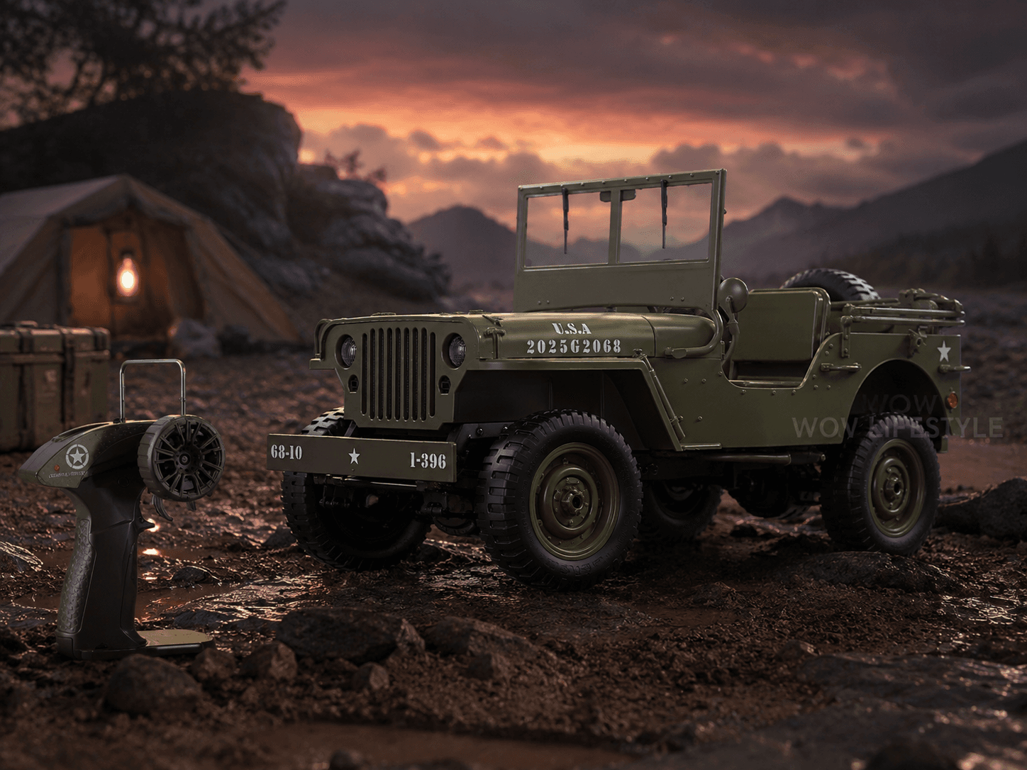 RC Willys Jeep 1:10 Military Crawler – 4WD, 2.4GHz, RTR — view 6