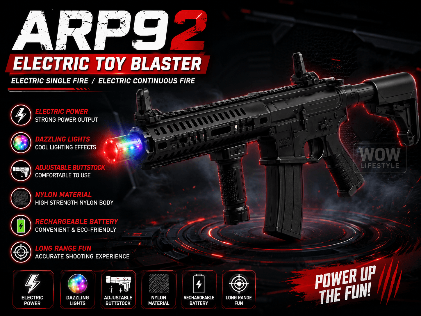 Wei Hui ARP9 2-Mode Electric Gel Blaster — Nylon Body, 14+ — view 3