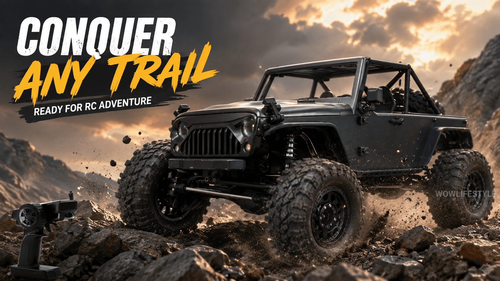MJX Hyper Go H12Y 1/12 4WD Brushless RC Crawler — Titanium — view 7