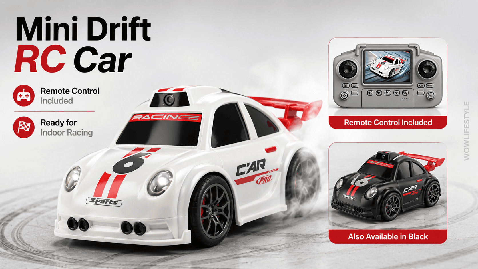 CAR PRO Sports FPV RC Car with Camera — White — view 5