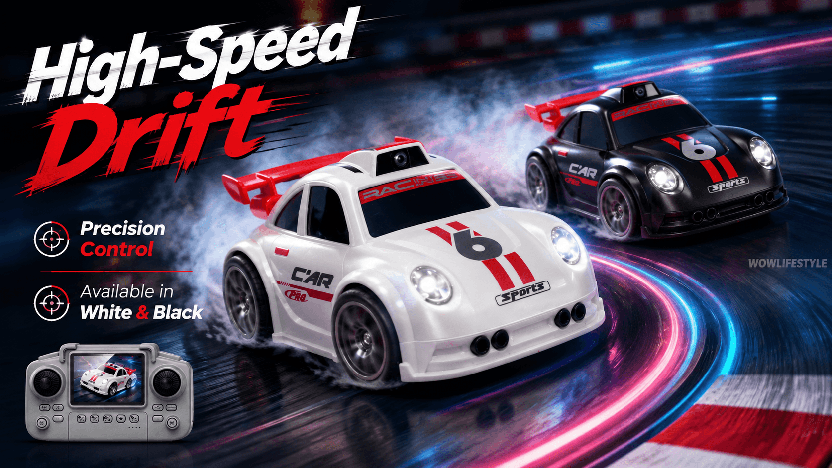 CAR PRO Sports FPV RC Car with Camera — White — view 1
