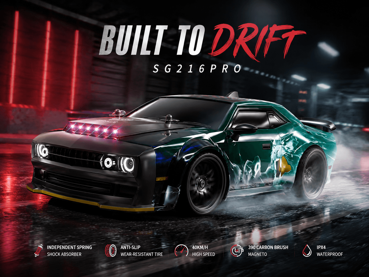 ZLL Beast SG216PRO 1/16 4WD RC Drift Car — 40 km/h, IPX4, 390 Motor, Six-Part Upgrade Kit, 14+ — view 9
