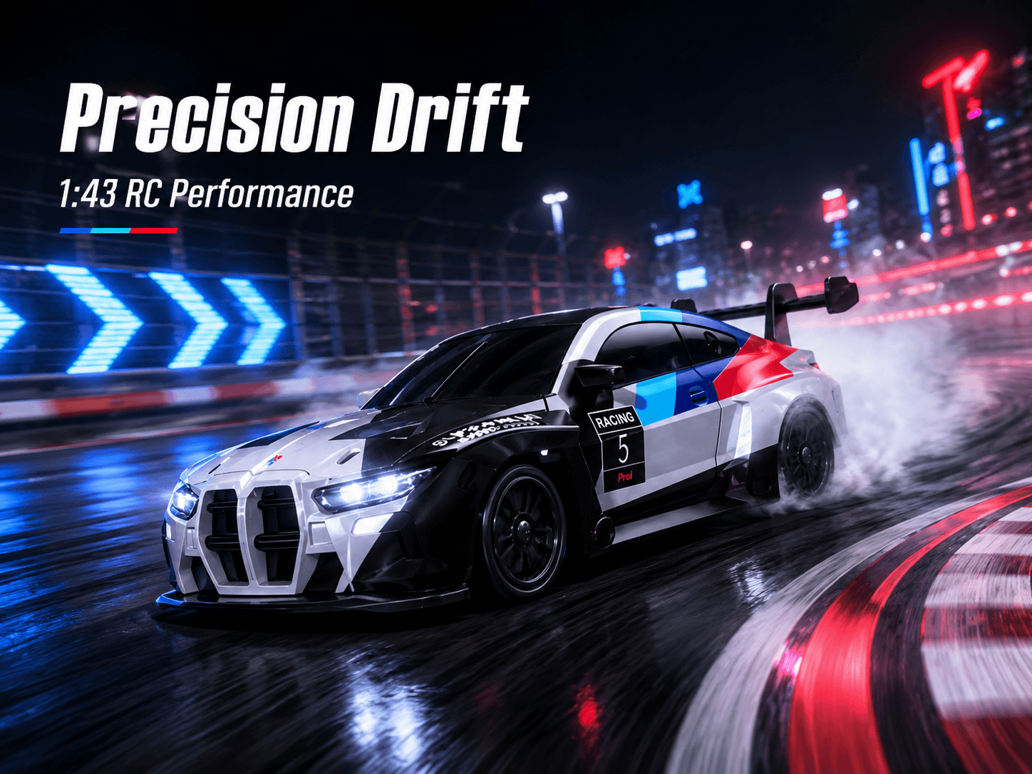 M-Racing BMW M4 GT 4WD RC Drift Car — Tri-Colour M-Power Livery #5, 2.4 GHz, 14+ — view 5