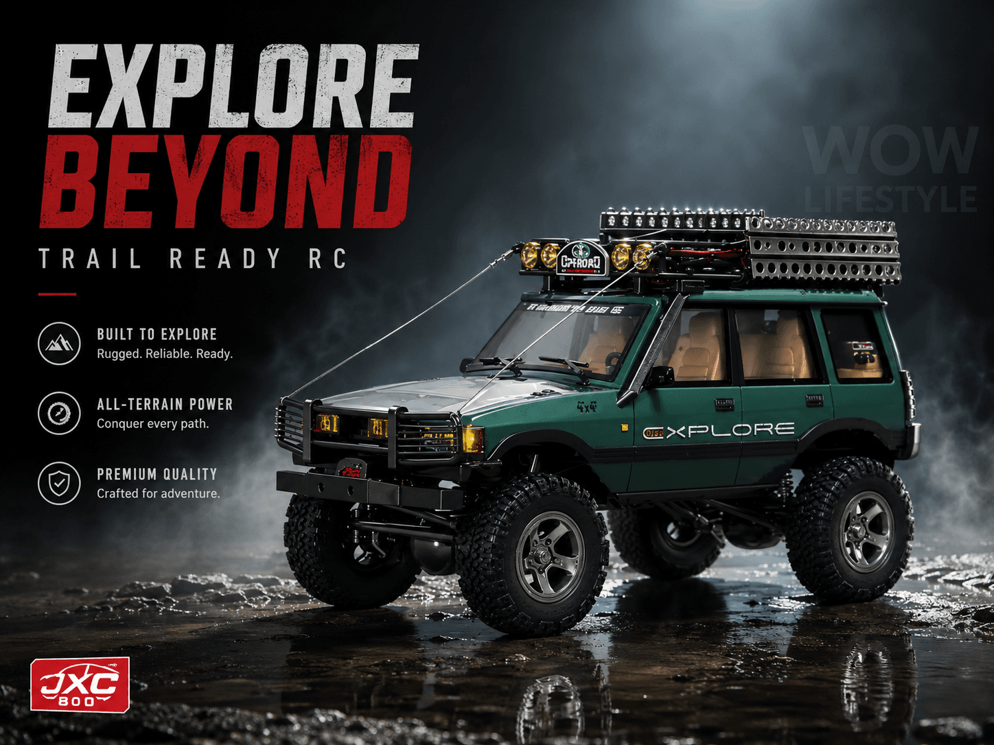 JXC LR1801 1:18 4WD Dual-Speed RC Rock Crawler — Land Rover Discovery Style, 4 Liveries, 14+ — view 1