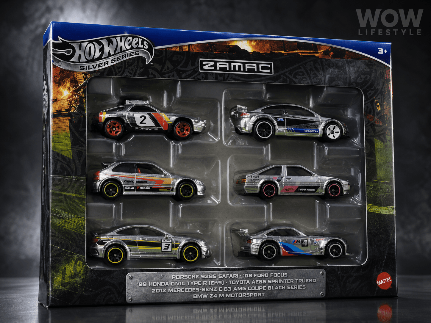 Hot Wheels ZAMAC Silver Series 6-Car Set — Unpainted Die-Cast Collector Pack — view 5