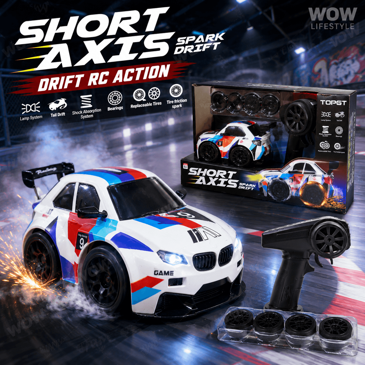 Short Axis Bmw Spark Drift RC Car — Tail-Drift Sparks, 6+ — view 6